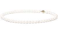 Elegante Perlenkette weiß rund 8-9 mm, 45 cm, Verschluss 14K Weiß/Gelbgold, Gaura Pearls, Estland